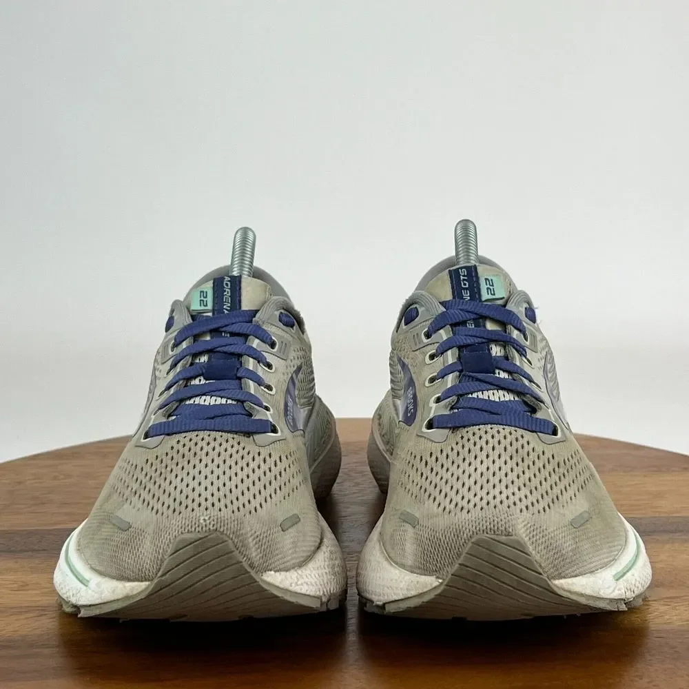 Womens Brooks Adrenaline GTS 22 Gray Athletic Running Shoes‎ Sneakers Size 7.5 B